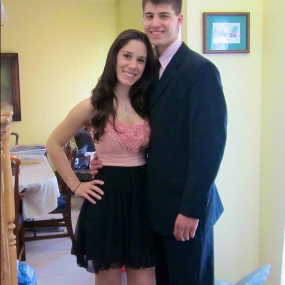 Pink & black dress